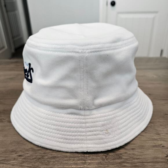 Vintage North Carolina Tar Heels Bucket Hat Cap White UNC NCAA 90s Soft Fleece - Picture 3 of 10